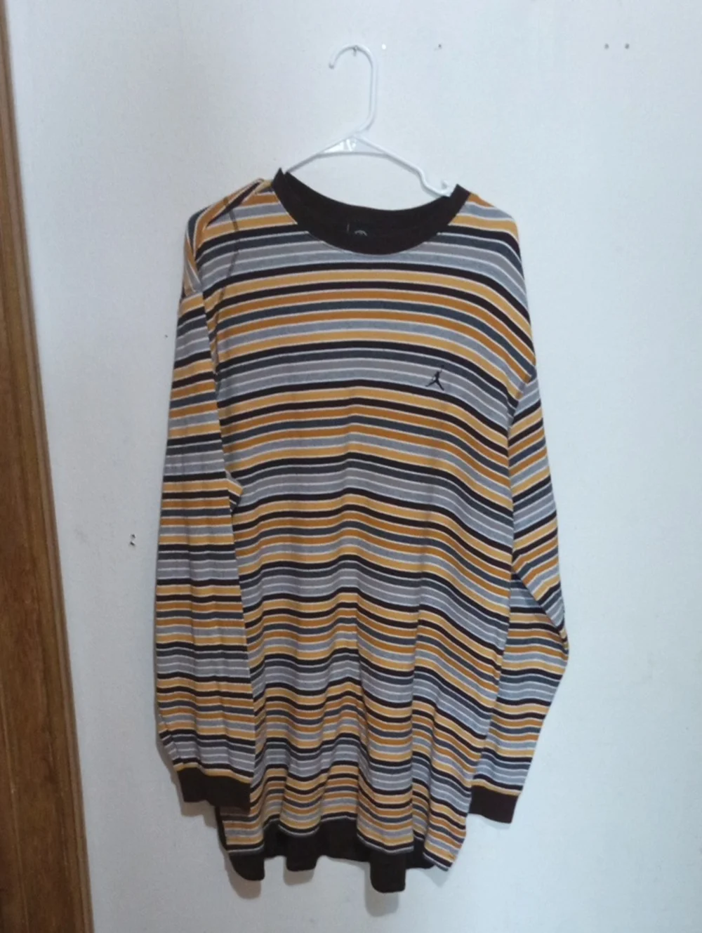 20th Anniversary Vintage Horizontal Multi Stripe Jordan Long Sleeve Shirt
